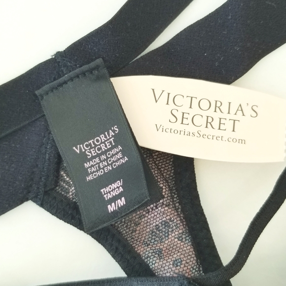 Victoria's Secret Vintage Very Sexy Strappy Lace Sheer Mesh Thong Tanga Panty - Picture 9 of 15